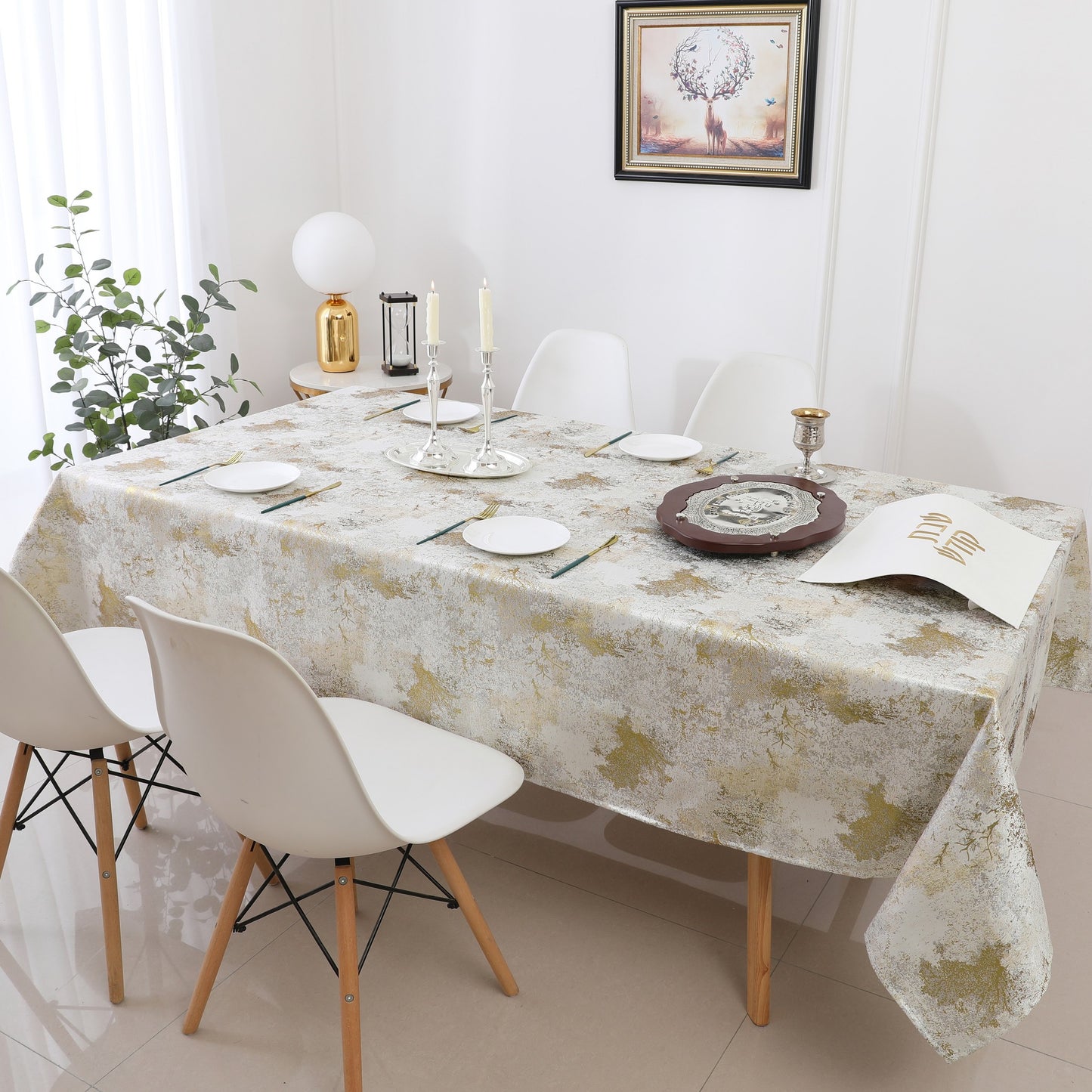 Shul Tablecloth Jacquard #STC1329