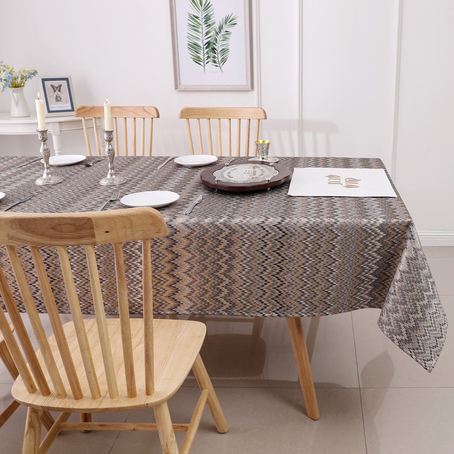 Shul Tablecloth Jacquard #STC1340