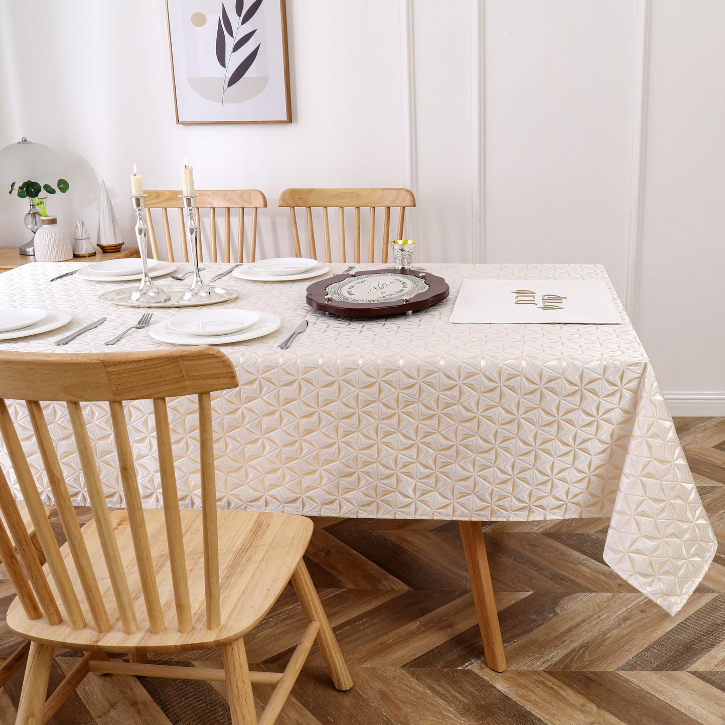 Shul Tablecloth Jacquard #STC1361